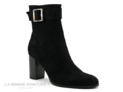 The Divine Factory QL4549 Velours Noir - Bottine Talon Haut