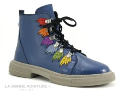 Karyoka TESS Ocean - Feuilles Multicolores - Boots Femme Cuir Bleu -Chaussures Promotion Magasin cd24607c73b9e66c561f35ea11d5d5ef img 4432.jpg 176962