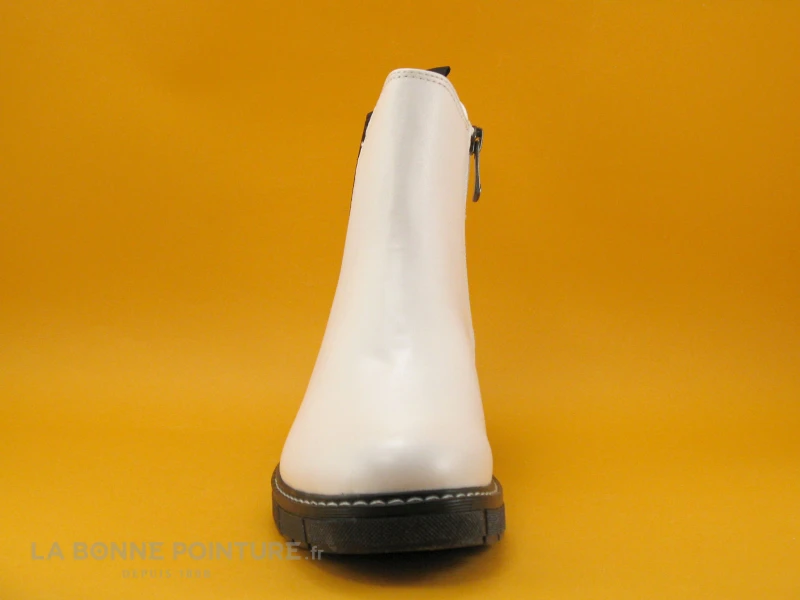 Marco Tozzi 2-25404-27- Bottine Blanche - Elastique Noir 2 Marco Tozzi 2-25404-27- Bottine Blanche - Elastique Noir – Image 2