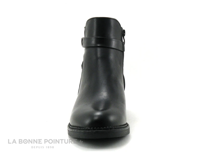 Morans TELYSSA Noir - Bottine Femme Noire Avec Zip Et Bride Cheville 2 Morans TELYSSA Noir - Bottine Femme Noire Avec Zip Et Bride Cheville – Image 2