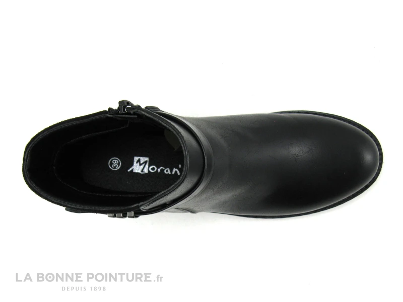 Morans TELYSSA Noir - Bottine Femme Noire Avec Zip Et Bride Cheville 4 Morans TELYSSA Noir - Bottine Femme Noire Avec Zip Et Bride Cheville – Image 4