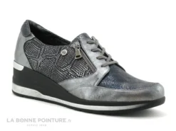 Inea LUTIN - Reptile Gris Noir - Chaussure Basse Compensee