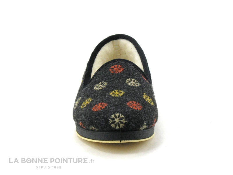 Semelflex CALOLYDIE Anthracite - Flocons - Charentaise Femme 2 Semelflex CALOLYDIE Anthracite - Flocons - Charentaise Femme – Image 2