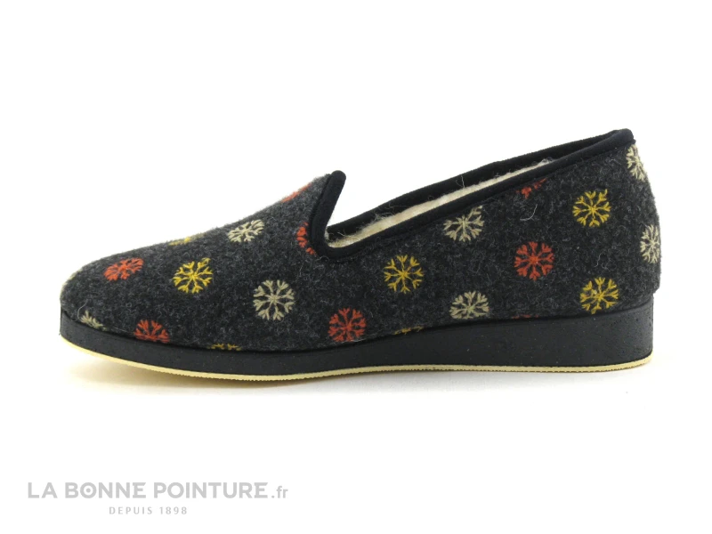 Semelflex CALOLYDIE Anthracite - Flocons - Charentaise Femme 3 Semelflex CALOLYDIE Anthracite - Flocons - Charentaise Femme – Image 3