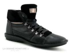 Morans FENIOUX Noir - Chaussure Montante Femme Lacet Et Zip