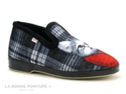 Ouf SANGUINE Noir - Ecossais - Chat Gilet Rouge - Charentaise Femme -Chaussures Promotion Magasin cd24607c73b9e66c561f35ea11d5d5ef img 4730.jpg 177364