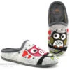 CM Confort 66700437 Gris - Hibou Rose - Hibou Marron - Pantoufle Mule