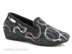 Maison Espadrille 6946 Sans Gene Chevron Noir Rose - Chausson Femme