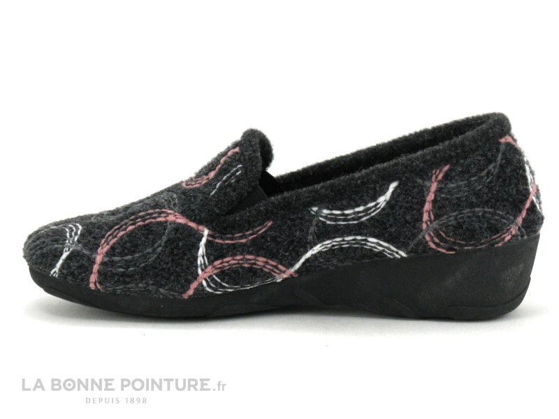 Maison Espadrille 6946 Sans Gene Chevron Noir Rose - Chausson Femme 3 Maison Espadrille 6946 Sans Gene Chevron Noir Rose - Chausson Femme – Image 3
