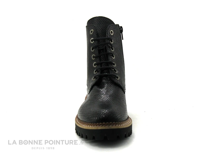 Folies COLT Noir Reptile - Boots Femme Semelle Crampons 2 Folies COLT Noir Reptile - Boots Femme Semelle Crampons – Image 2