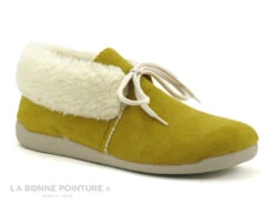 CM Confort Altymar 10139 - Jaune - Chausson Fourre Femme A Lacet