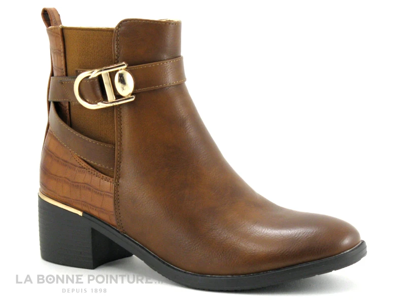 Morans TAXANE Cognac 30281 - Bottine Femme Marron - Arriere Croco 5 Morans TAXANE Cognac 30281 - Bottine Femme Marron - Arriere Croco – Image 5