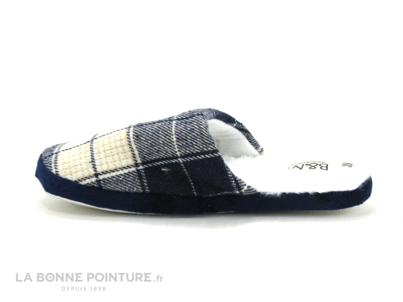 B Et M Banana Moon - REMIX Bleu Gris - Carreaux - Pantoufle Mule F 2 B Et M Banana Moon - REMIX Bleu Gris - Carreaux - Pantoufle Mule F – Image 2