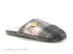 B Et M Banana Moon - REMIX Gris Rose Carreaux - Pantoufle Mule F