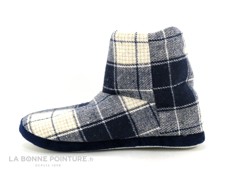 B Et M Banana Moon - REBOOT Bleu Gris - Carreaux - Pantoufle Montante 2 B Et M Banana Moon - REBOOT Bleu Gris - Carreaux - Pantoufle Montante – Image 2