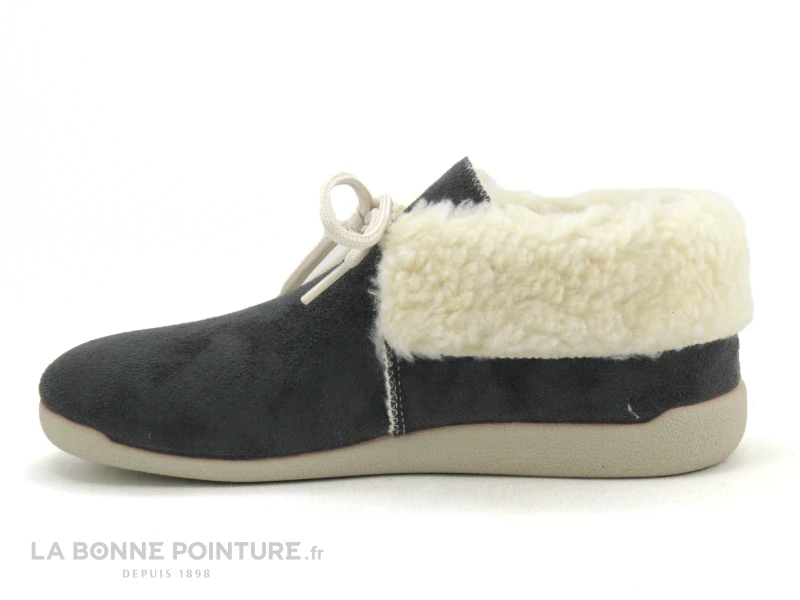 CM Confort Altymar 054 - 55375000 - Gris - Chausson Femme Fourre Avec Lacet 2 CM Confort Altymar 054 - 55375000 - Gris - Chausson Femme Fourre Avec Lacet – Image 2