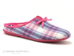Zels 4276 - Fuchsia Carreaux - Pantoufle Mule Femme