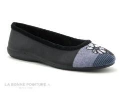 Dinamic 748-207 Noir - Pantoufle Femme Fleur