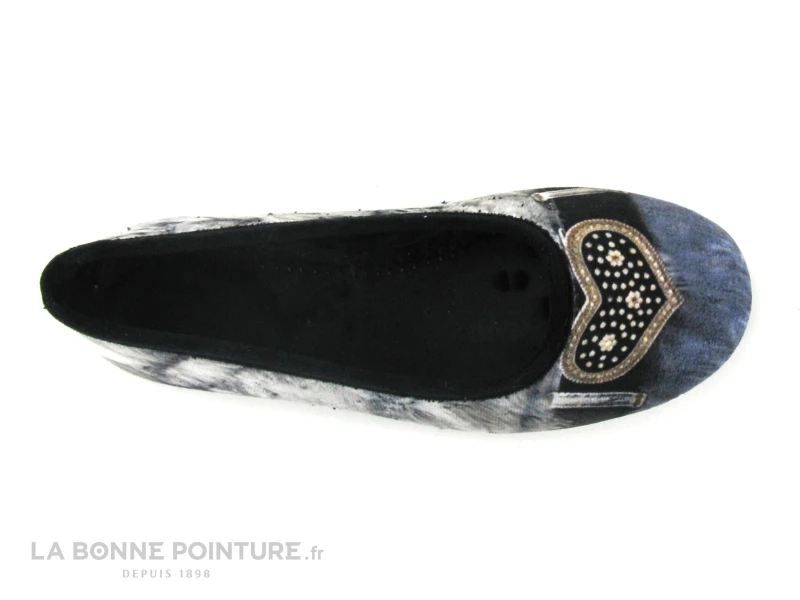 RYB 600 BELTRAN - Gris Bleu Noir - Coeur - Pantoufle Ballerine 3 RYB 600 BELTRAN - Gris Bleu Noir - Coeur - Pantoufle Ballerine – Image 3