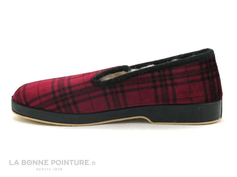 Saez CADETE Rouge - Noir - Carreaux - Chausson Fourre Laine Femme 2 Saez CADETE Rouge - Noir - Carreaux - Chausson Fourre Laine Femme – Image 2