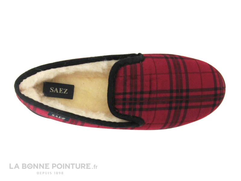 Saez CADETE Rouge - Noir - Carreaux - Chausson Fourre Laine Femme 3 Saez CADETE Rouge - Noir - Carreaux - Chausson Fourre Laine Femme – Image 3