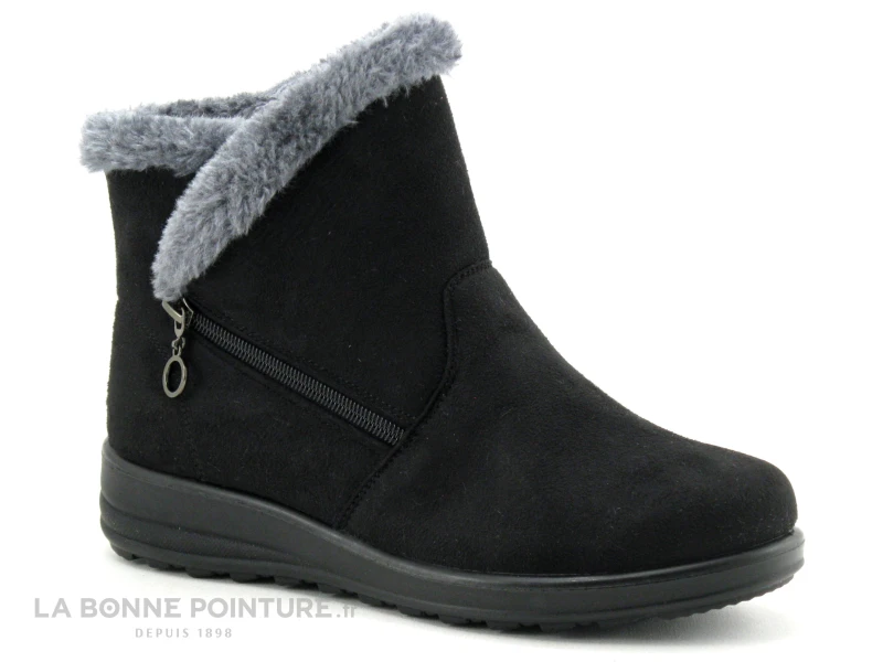 Sweet R CRUCHO Noir - Bottine Femme Interieur Fourrure Grise 1 Sweet R CRUCHO Noir - Bottine Femme Interieur Fourrure Grise