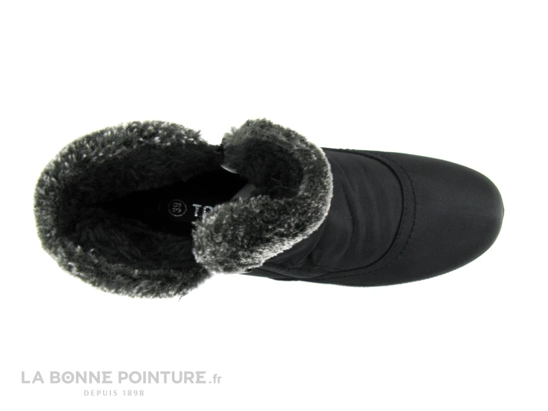 TopWay B853710 - Bottine Femme Textile Noir - Fourrure Grise 3 TopWay B853710 - Bottine Femme Textile Noir - Fourrure Grise – Image 3