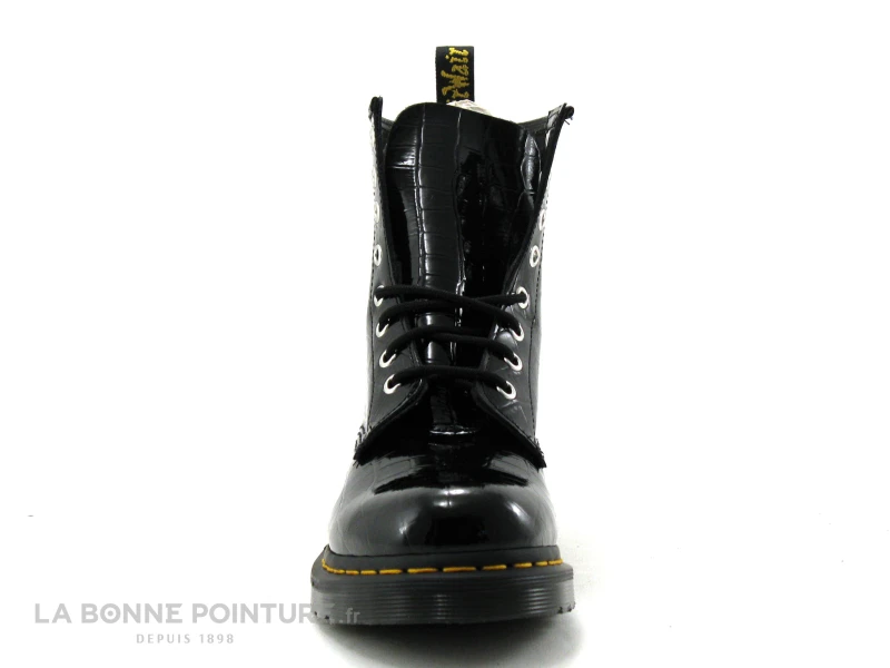 Dr. Martens Dr Martens 1460 Black Patent Croco - 26262001 - Boots Noir Verni 2 Dr. Martens Dr Martens 1460 Black Patent Croco - 26262001 - Boots Noir Verni – Image 2