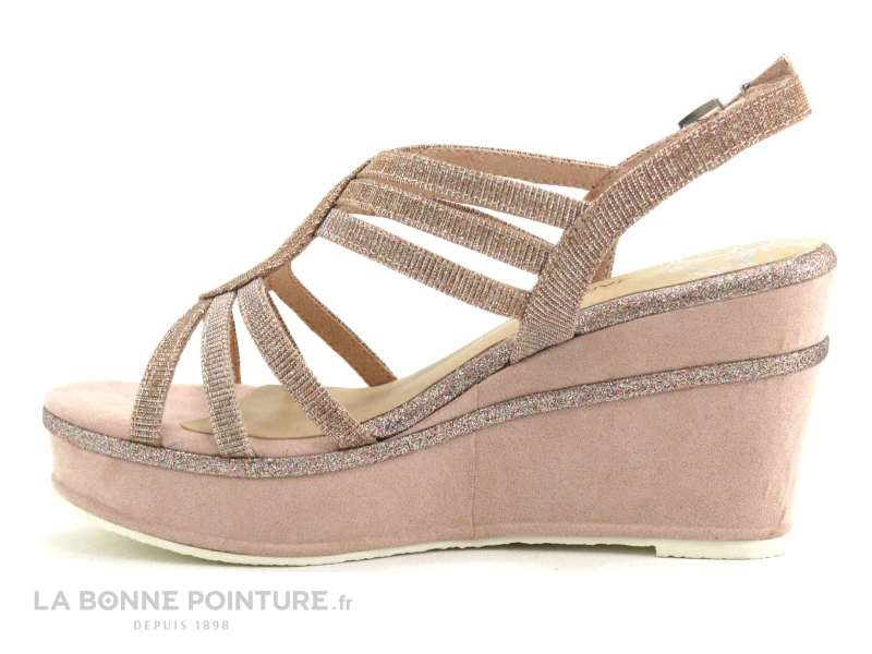 Marco Tozzi 2-28326-22 - Rose Metallic - Nu-pieds Compense 3 Marco Tozzi 2-28326-22 - Rose Metallic - Nu-pieds Compense – Image 3