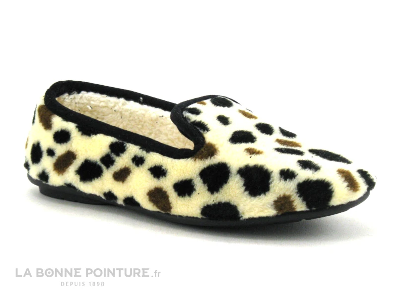 RYB 227005 Beige - Pois Marron Et Noirs - Chausson Femme 1 RYB 227005 Beige - Pois Marron Et Noirs - Chausson Femme