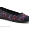 RYB 600 D3899 - Violet - Marine - Carreaux - Pantoufle Ballerine