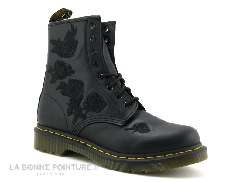 Dr. Martens Dr Martens 1460 VONDA Mono Black 24985001 Softy - Roses Noires - Boots 1 Dr. Martens Dr Martens 1460 VONDA Mono Black 24985001 Softy - Roses Noires - Boots