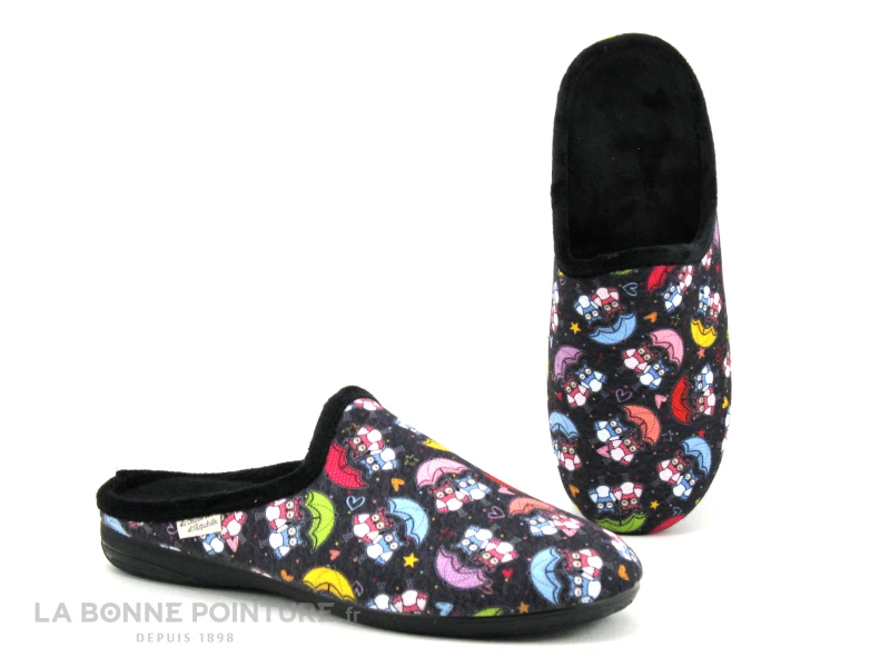 Maison Espadrille 6503 - Mule Hibou Noir - Pantoufle Femme 5 Maison Espadrille 6503 - Mule Hibou Noir - Pantoufle Femme – Image 5