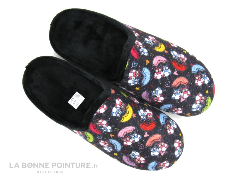 Maison Espadrille 6503 - Mule Hibou Noir - Pantoufle Femme 3 Maison Espadrille 6503 - Mule Hibou Noir - Pantoufle Femme – Image 3