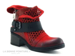 Lily Mood 050 5601 Red Nubuck - Bottine Rouge Hexagones
