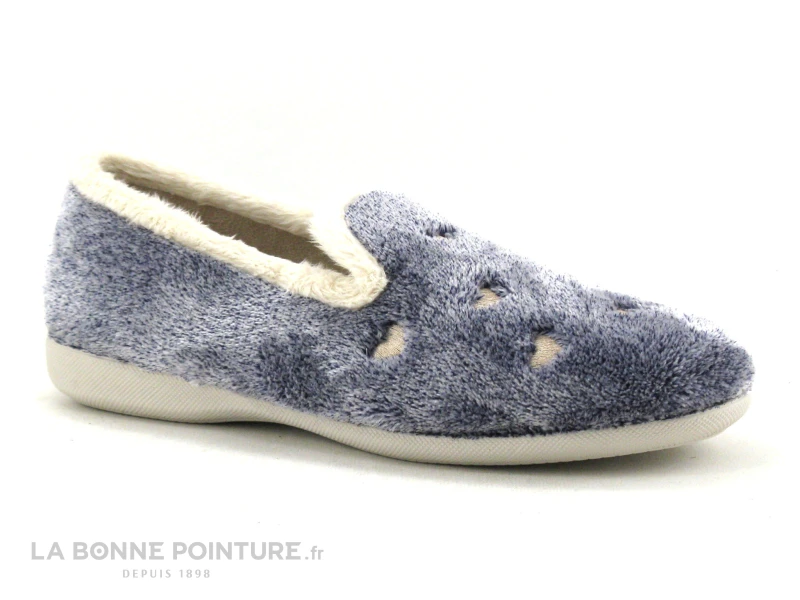Ouf Tempo Mulay Bleu - Peluche - Chausson Femme 1 Ouf Tempo Mulay Bleu - Peluche - Chausson Femme