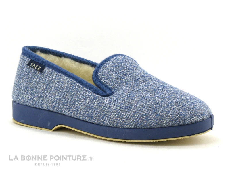 Saez CADETE Bleu - Charentaise Femme Fourree Laine 1 Saez CADETE Bleu - Charentaise Femme Fourree Laine