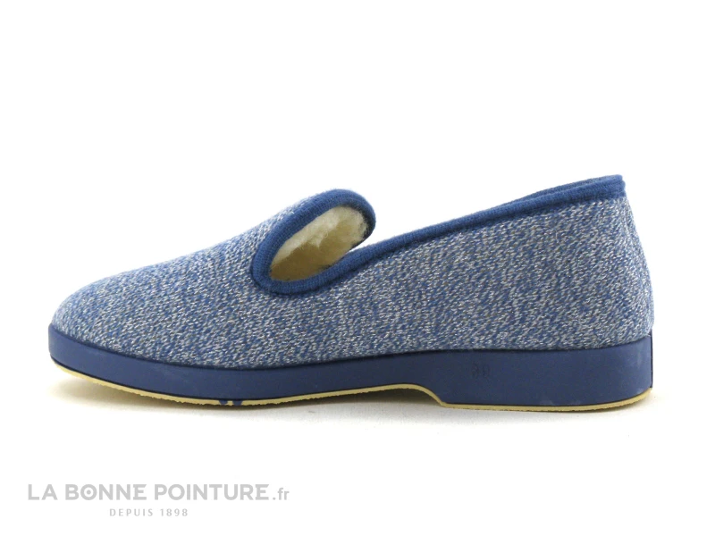 Saez CADETE Bleu - Charentaise Femme Fourree Laine 2 Saez CADETE Bleu - Charentaise Femme Fourree Laine – Image 2