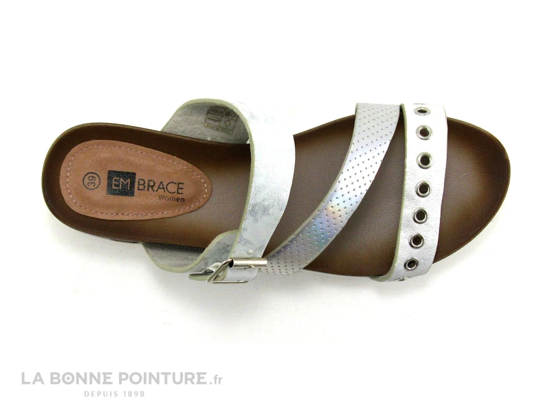EmBrace B01001 101 Blanc Argent - Mule Femme 3 EmBrace B01001 101 Blanc Argent - Mule Femme – Image 3