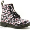 Dr. Martens Dr Martens 1460 PASCAL Black Red - Pansy Fayre Vintage - Boots Fleurs