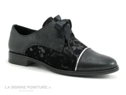 Mademoisel H 8057 Noir 2419 - Velours Imprime - Derby Femme
