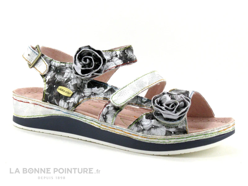 Laura Vita BRCUELO 0621 Gris - Sandale Reglable Femme 3 Velcros 1 Laura Vita BRCUELO 0621 Gris - Sandale Reglable Femme 3 Velcros