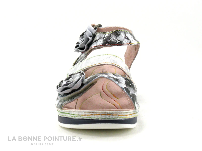 Laura Vita BRCUELO 0621 Gris - Sandale Reglable Femme 3 Velcros 2 Laura Vita BRCUELO 0621 Gris - Sandale Reglable Femme 3 Velcros – Image 2