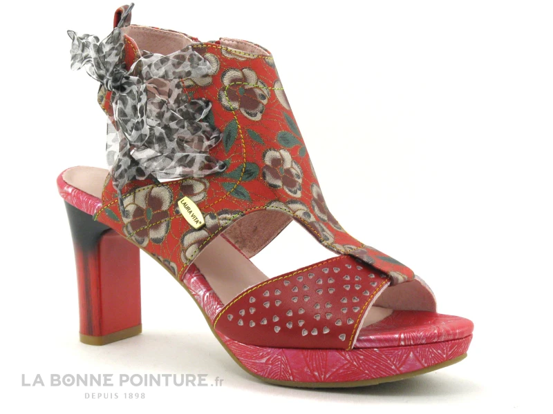 Laura Vita HICAO Rouge - Sandale Talon Haut - Ruban 1 Laura Vita HICAO Rouge - Sandale Talon Haut - Ruban