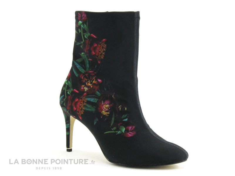Tamaris 1-25370-23 Black Flower - Bottine Fleurie Talon Haut 1 Tamaris 1-25370-23 Black Flower - Bottine Fleurie Talon Haut