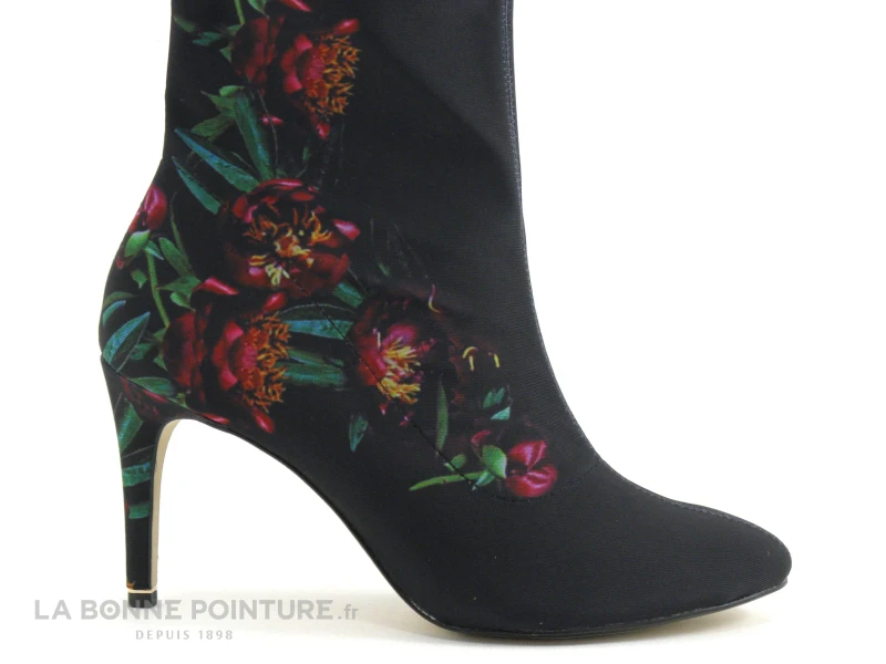 Tamaris 1-25370-23 Black Flower - Bottine Fleurie Talon Haut 5 Tamaris 1-25370-23 Black Flower - Bottine Fleurie Talon Haut – Image 5