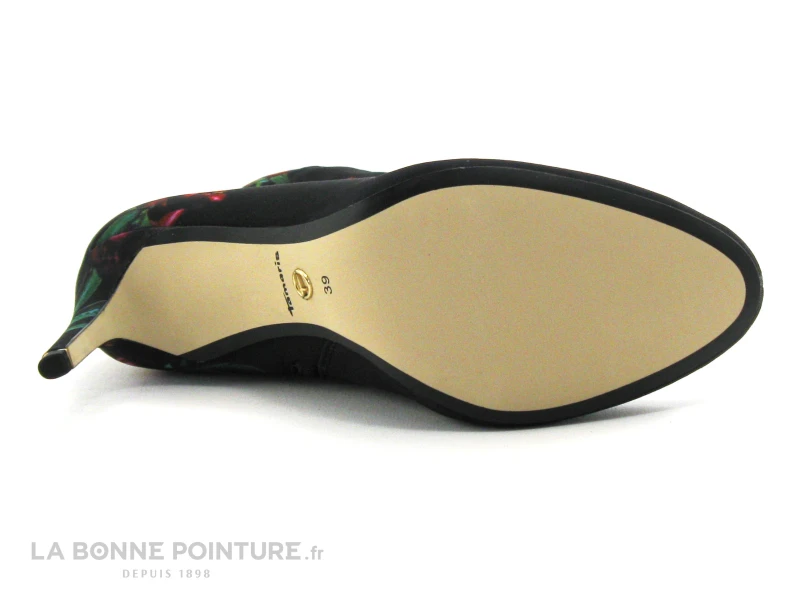Tamaris 1-25370-23 Black Flower - Bottine Fleurie Talon Haut 7 Tamaris 1-25370-23 Black Flower - Bottine Fleurie Talon Haut – Image 7