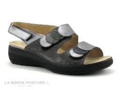 Semelflex GISELE 2 Punto Tresor - Sandale Confort Femme Gris - Argent