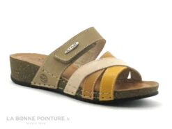 Fly Flot FLAMENT Taupe Jaune Beige - Mule Femme