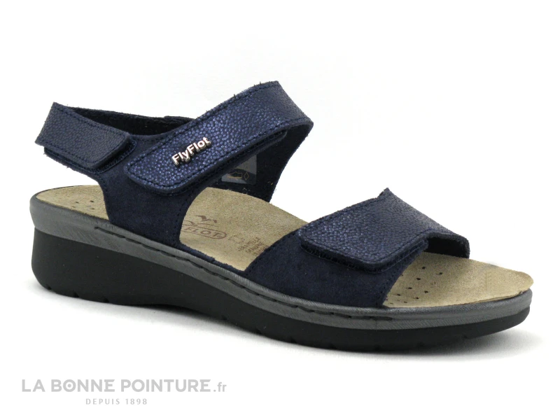 Fly Flot FRILUX Marine - Sandale Confort Femme - 3 Velcros 1 Fly Flot FRILUX Marine - Sandale Confort Femme - 3 Velcros